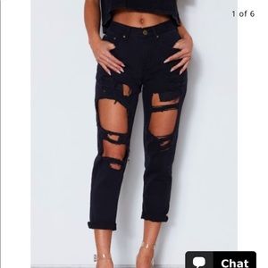 Black ripped boyfriend jeans